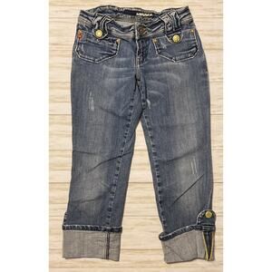 Miss Sixty Womens Size 28 Med Wash Distressed Roll Up Jeans